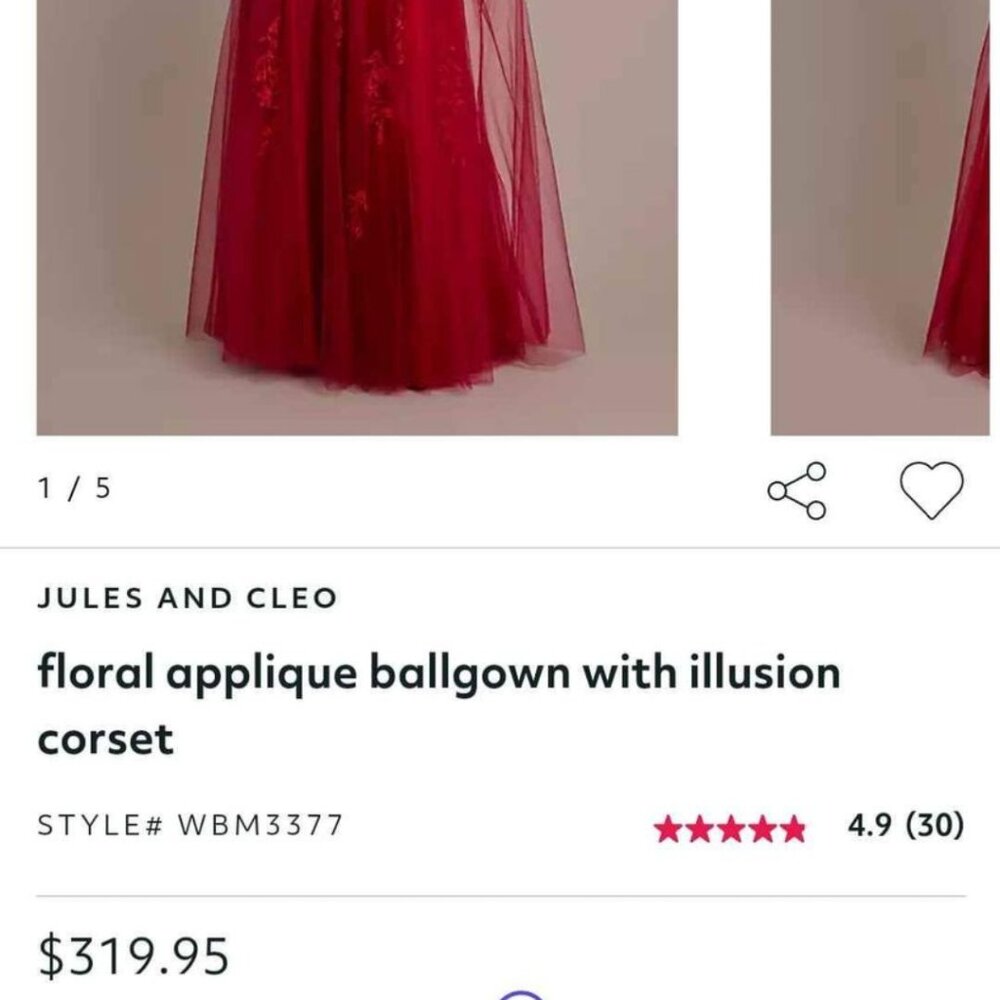 Red prom dress - Picture 2 of 2